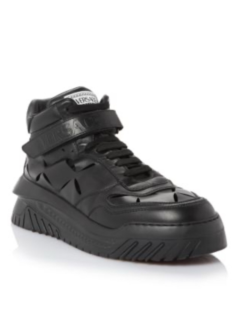 Versace Odissea Calf Leather High-Top Sneakers Black, Size 42 New in Box $1,175